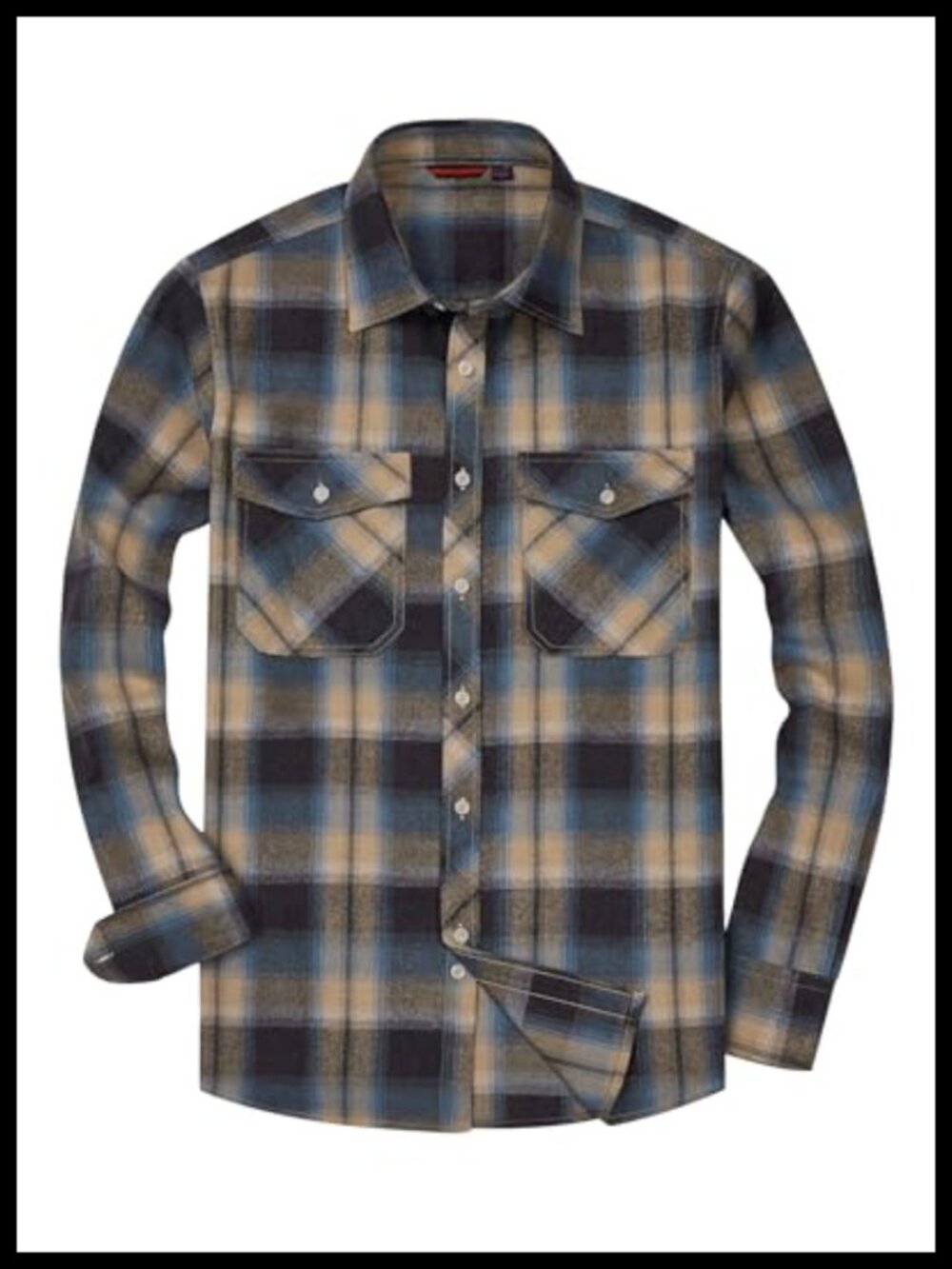 Men's Button Down Flannel Shirt 100% Cotton Heavyweight Long Sleeve Plaid